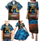 Personalised Titans Rugby ANZAC Day Family Matching Puletasi and Hawaiian Shirt Last Post Poppy We Will Remember Them