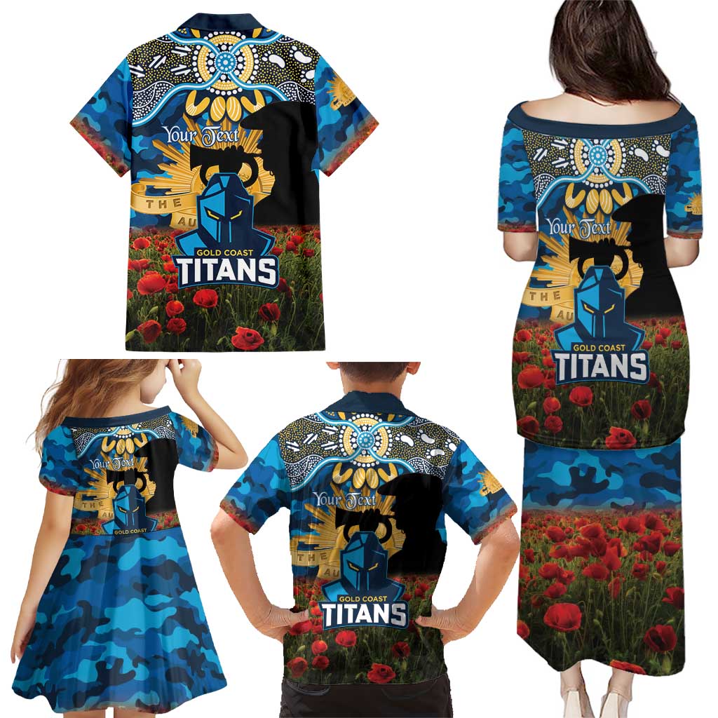 Personalised Titans Rugby ANZAC Day Family Matching Puletasi and Hawaiian Shirt Last Post Poppy We Will Remember Them
