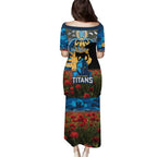 Personalised Titans Rugby ANZAC Day Family Matching Puletasi and Hawaiian Shirt Last Post Poppy We Will Remember Them