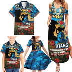 Personalised Titans Rugby ANZAC Day Family Matching Summer Maxi Dress and Hawaiian Shirt Last Post Poppy We Will Remember Them