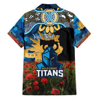 Personalised Titans Rugby ANZAC Day Family Matching Summer Maxi Dress and Hawaiian Shirt Last Post Poppy We Will Remember Them