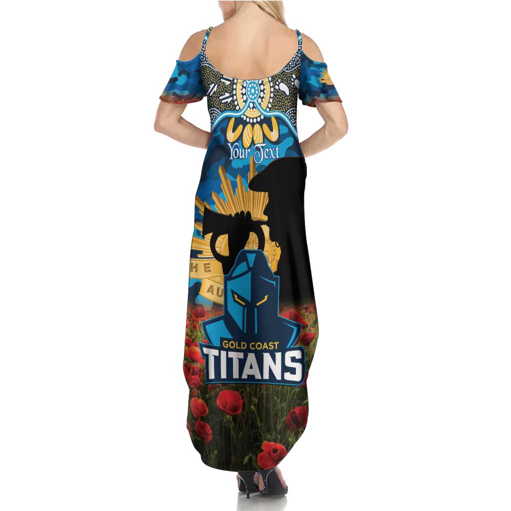 Personalised Titans Rugby ANZAC Day Family Matching Summer Maxi Dress and Hawaiian Shirt Last Post Poppy We Will Remember Them