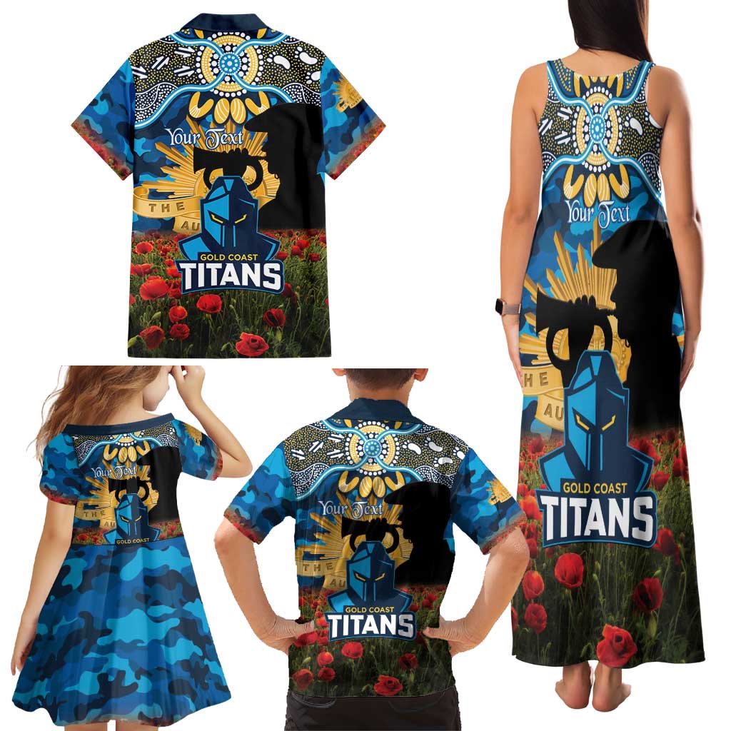 Personalised Titans Rugby ANZAC Day Family Matching Tank Maxi Dress and Hawaiian Shirt Last Post Poppy We Will Remember Them