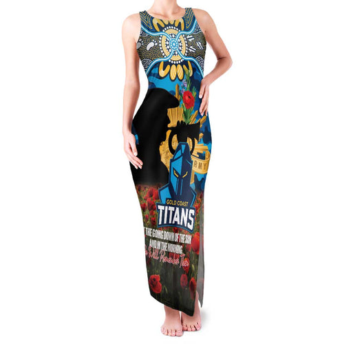 Personalised Titans Rugby ANZAC Day Family Matching Tank Maxi Dress and Hawaiian Shirt Last Post Poppy We Will Remember Them