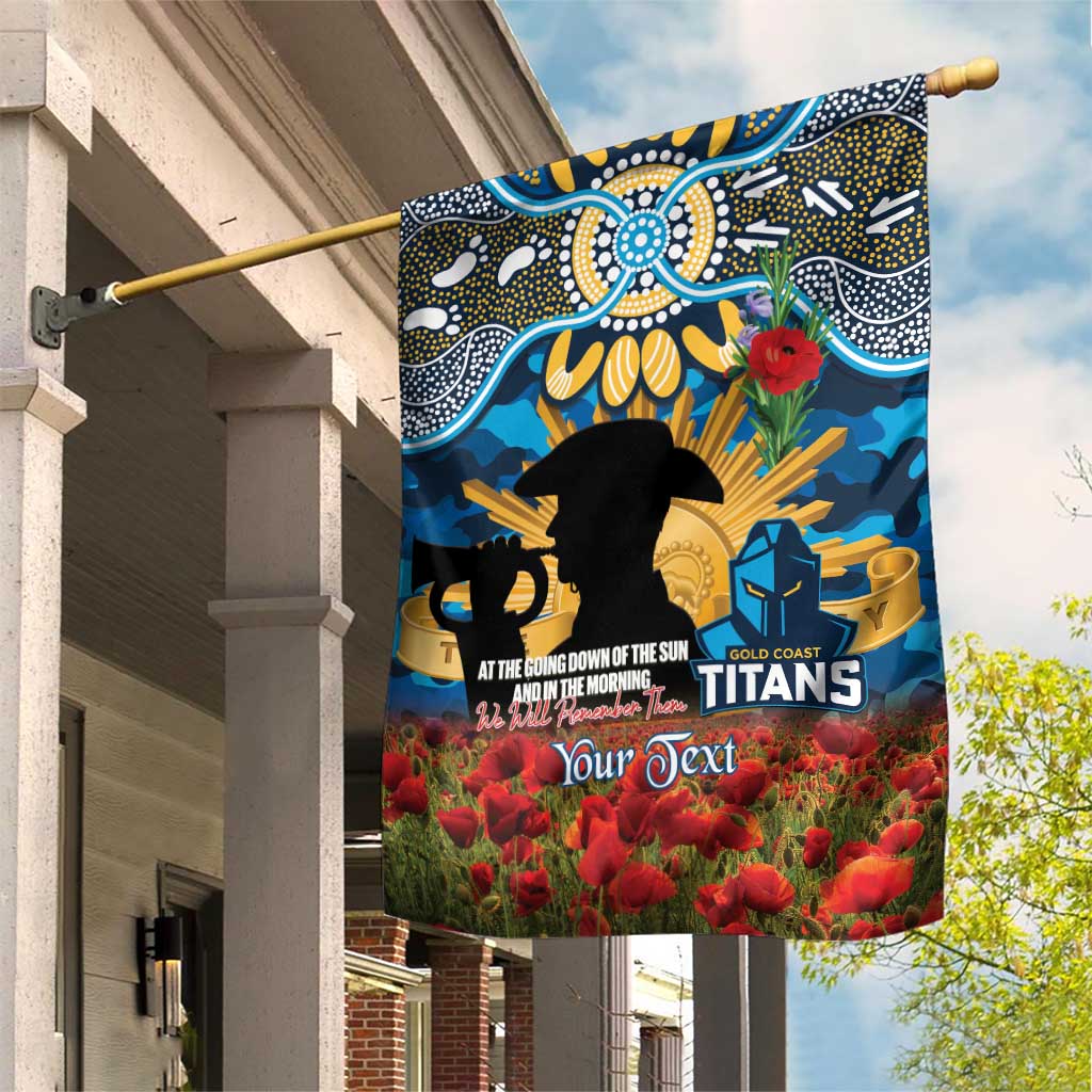 Personalised Titans Rugby ANZAC Day Garden Flag Last Post Poppy We Will Remember Them