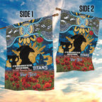 Personalised Titans Rugby ANZAC Day Garden Flag Last Post Poppy We Will Remember Them