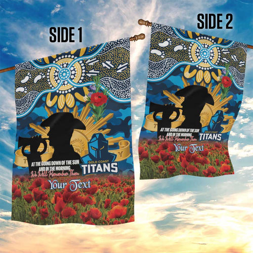 Personalised Titans Rugby ANZAC Day Garden Flag Last Post Poppy We Will Remember Them