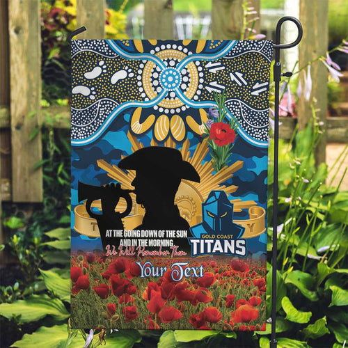 Personalised Titans Rugby ANZAC Day Garden Flag Last Post Poppy We Will Remember Them