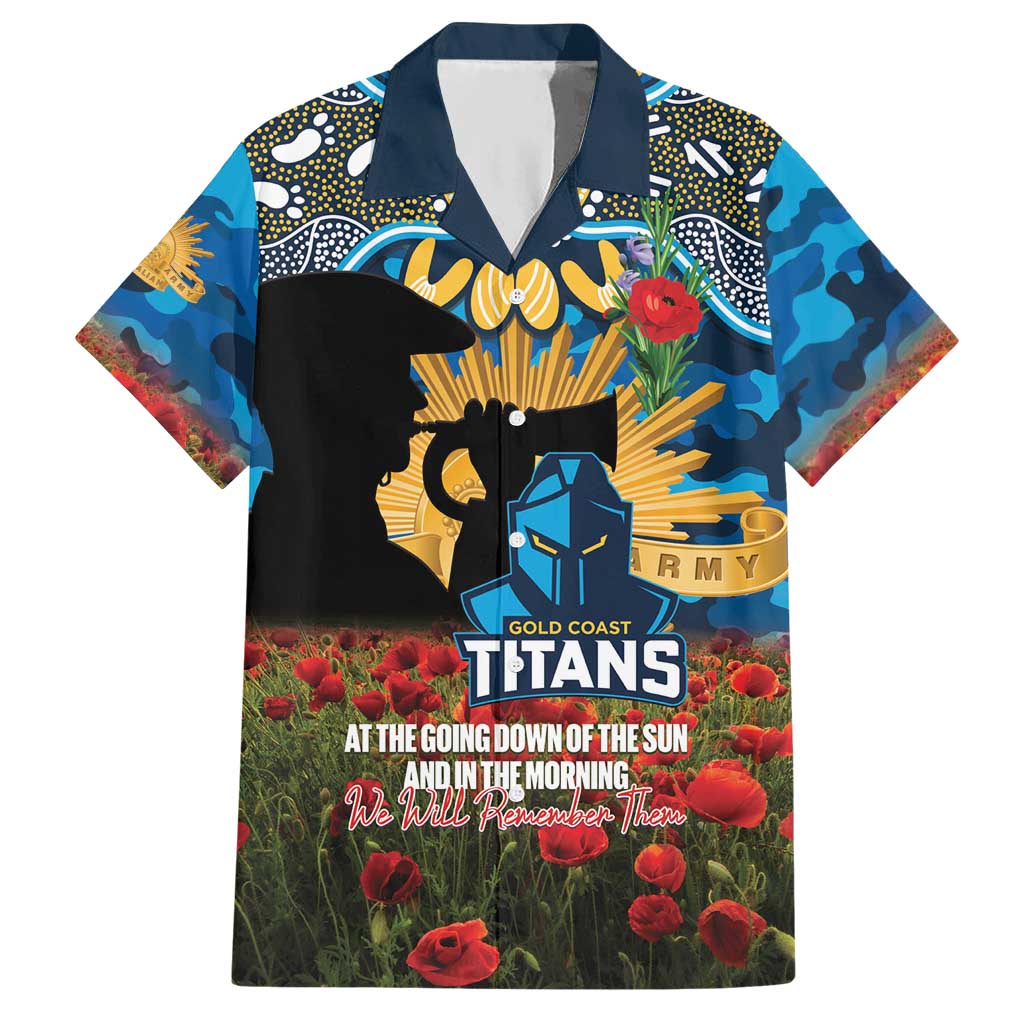 Personalised Titans Rugby ANZAC Day Hawaiian Shirt Last Post Poppy We Will Remember Them