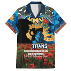 Personalised Titans Rugby ANZAC Day Hawaiian Shirt Last Post Poppy We Will Remember Them