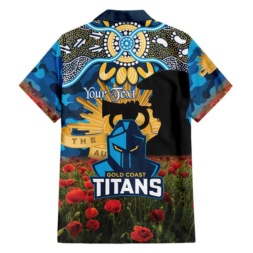 Personalised Titans Rugby ANZAC Day Hawaiian Shirt Last Post Poppy We Will Remember Them