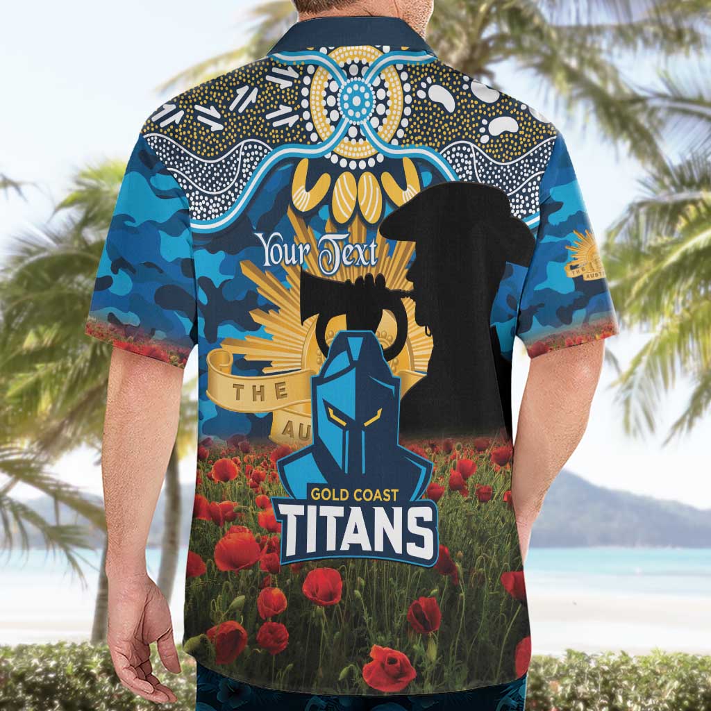 Personalised Titans Rugby ANZAC Day Hawaiian Shirt Last Post Poppy We Will Remember Them