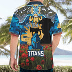 Personalised Titans Rugby ANZAC Day Hawaiian Shirt Last Post Poppy We Will Remember Them