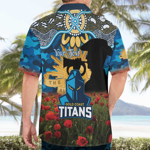 Personalised Titans Rugby ANZAC Day Hawaiian Shirt Last Post Poppy We Will Remember Them