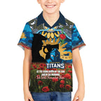 Personalised Titans Rugby ANZAC Day Hawaiian Shirt Last Post Poppy We Will Remember Them