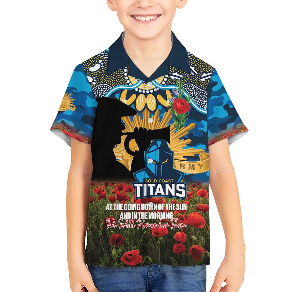 Personalised Titans Rugby ANZAC Day Hawaiian Shirt Last Post Poppy We Will Remember Them