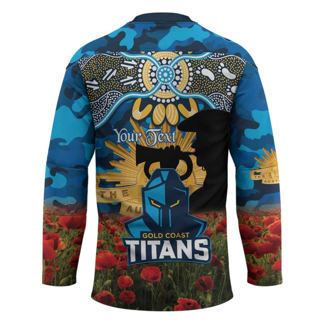 Personalised Titans Rugby ANZAC Day Hockey Jersey Last Post Poppy We Will Remember Them