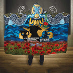 Personalised Titans Rugby ANZAC Day Hooded Blanket Last Post Poppy We Will Remember Them