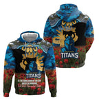 Personalised Titans Rugby ANZAC Day Hoodie Last Post Poppy We Will Remember Them