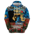 Personalised Titans Rugby ANZAC Day Hoodie Last Post Poppy We Will Remember Them