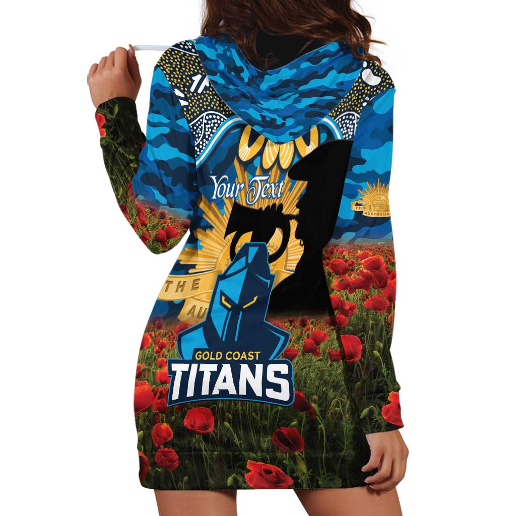 Personalised Titans Rugby ANZAC Day Hoodie Dress Last Post Poppy We Will Remember Them