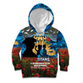 Personalised Titans Rugby ANZAC Day Kid Hoodie Last Post Poppy We Will Remember Them