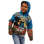 Personalised Titans Rugby ANZAC Day Kid Hoodie Last Post Poppy We Will Remember Them