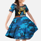 Personalised Titans Rugby ANZAC Day Kid Short Sleeve Dress Last Post Poppy We Will Remember Them