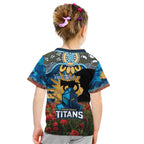 Personalised Titans Rugby ANZAC Day Kid T Shirt Last Post Poppy We Will Remember Them