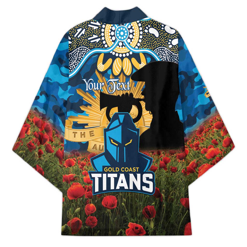 Personalised Titans Rugby ANZAC Day Kimono Last Post Poppy We Will Remember Them