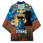 Personalised Titans Rugby ANZAC Day Kimono Last Post Poppy We Will Remember Them