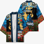 Personalised Titans Rugby ANZAC Day Kimono Last Post Poppy We Will Remember Them