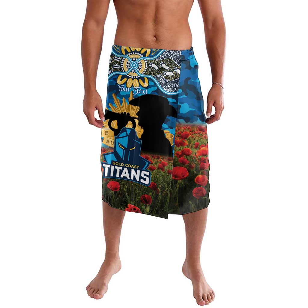 Personalised Titans Rugby ANZAC Day Lavalava Last Post Poppy We Will Remember Them