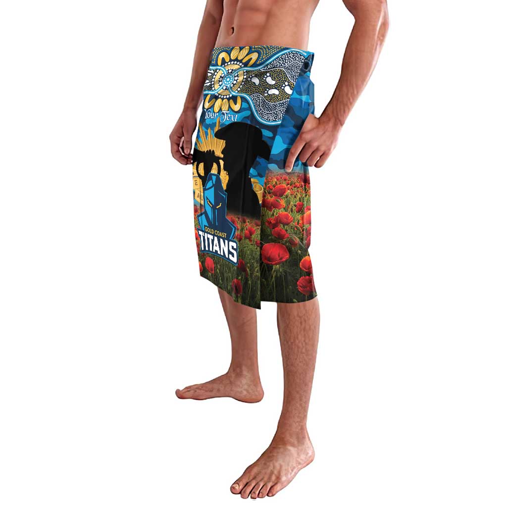 Personalised Titans Rugby ANZAC Day Lavalava Last Post Poppy We Will Remember Them