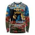 Personalised Titans Rugby ANZAC Day Long Sleeve Shirt Last Post Poppy We Will Remember Them