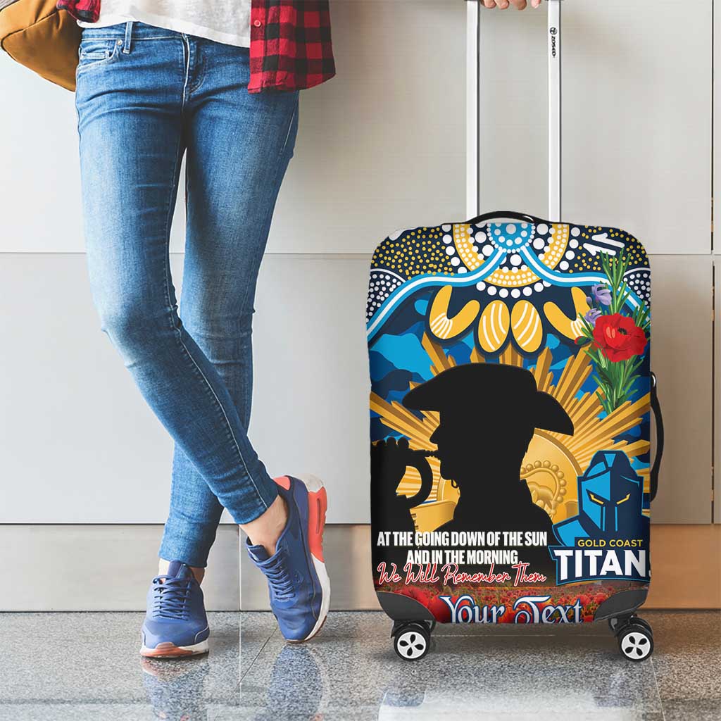 Personalised Titans Rugby ANZAC Day Luggage Cover Last Post Poppy We Will Remember Them