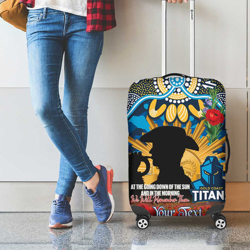Personalised Titans Rugby ANZAC Day Luggage Cover Last Post Poppy We Will Remember Them