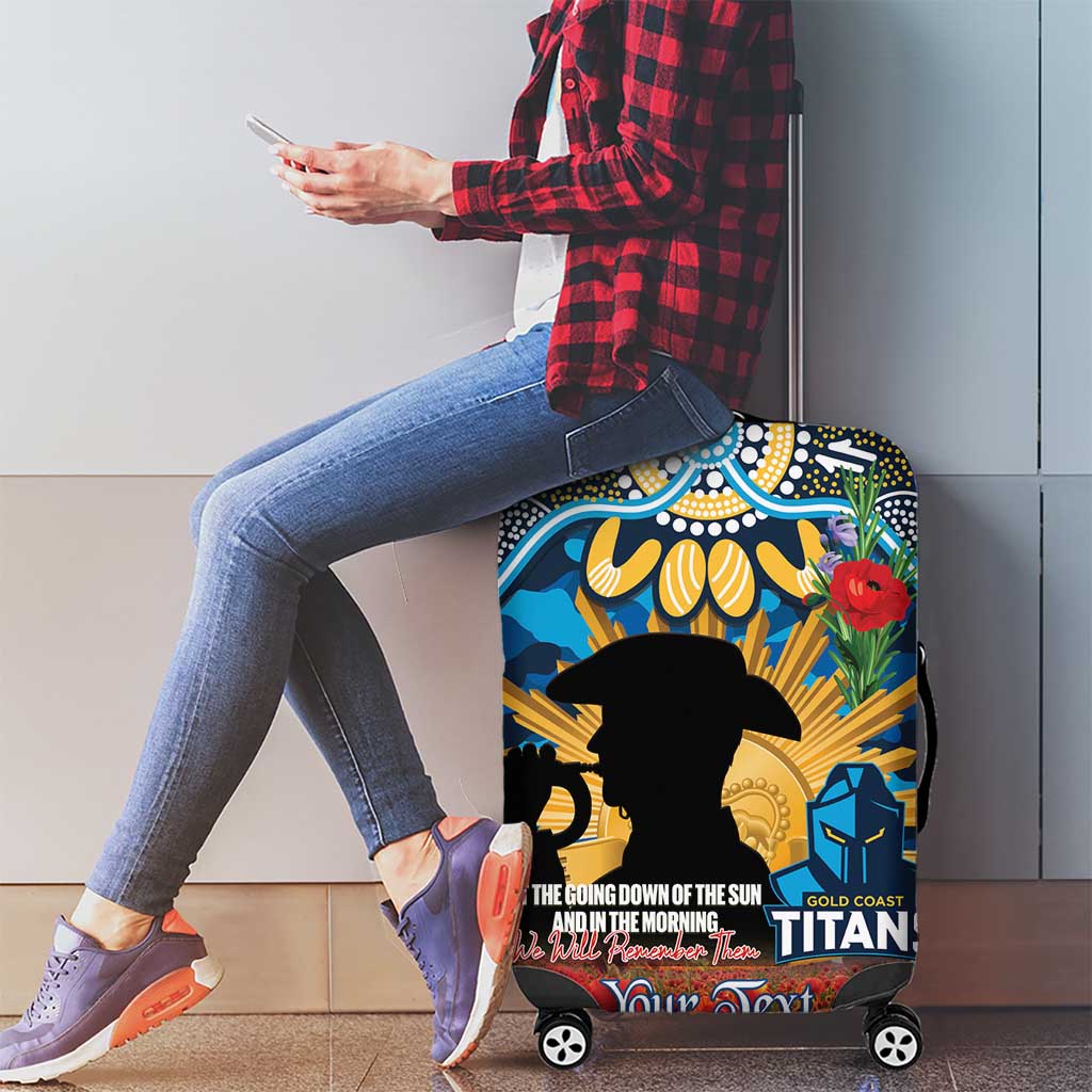 Personalised Titans Rugby ANZAC Day Luggage Cover Last Post Poppy We Will Remember Them