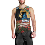 Personalised Titans Rugby ANZAC Day Men Tank Top Last Post Poppy We Will Remember Them