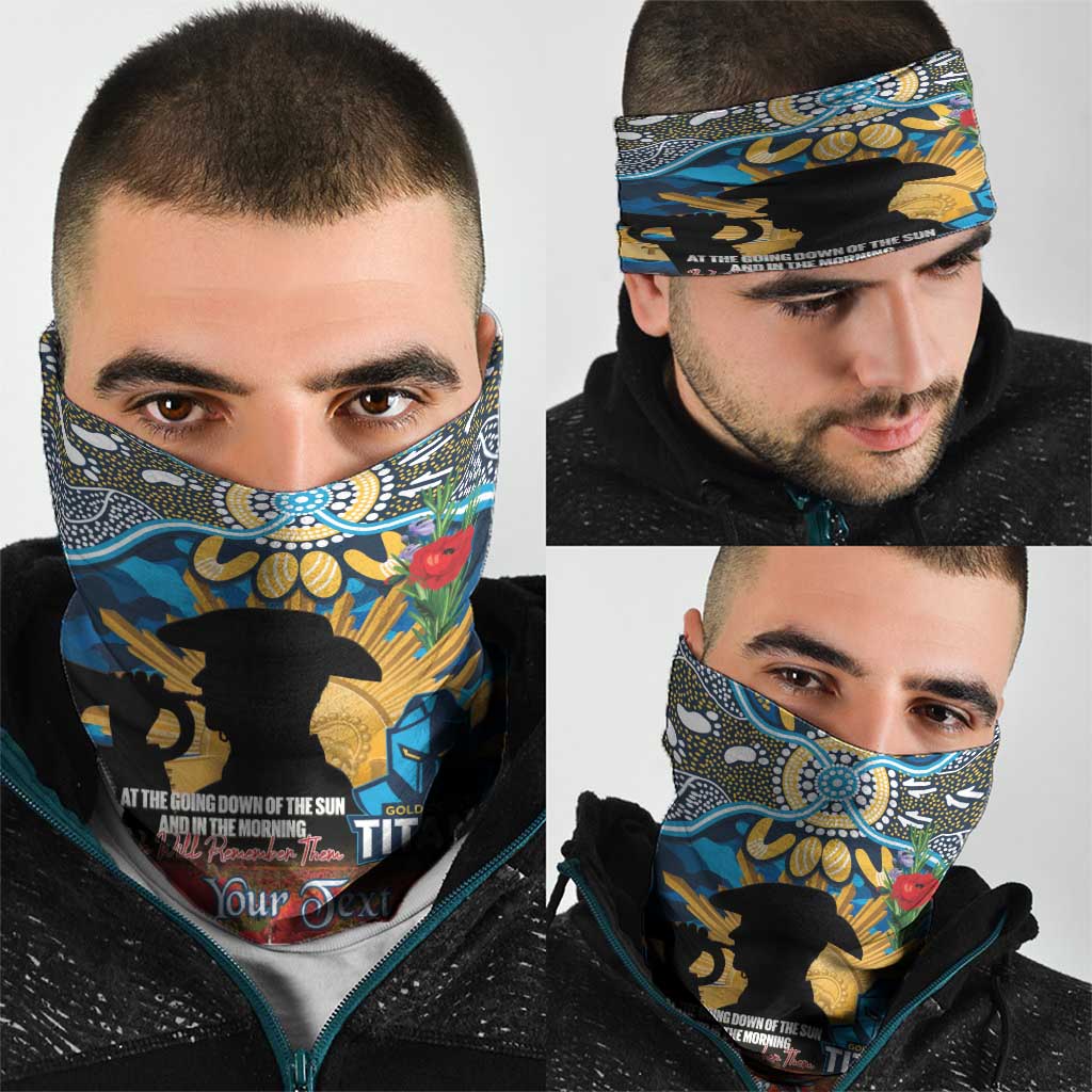 Personalised Titans Rugby ANZAC Day Neck Gaiter Last Post Poppy We Will Remember Them