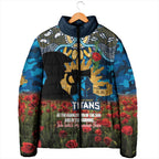 Personalised Titans Rugby ANZAC Day Padded Jacket Last Post Poppy We Will Remember Them