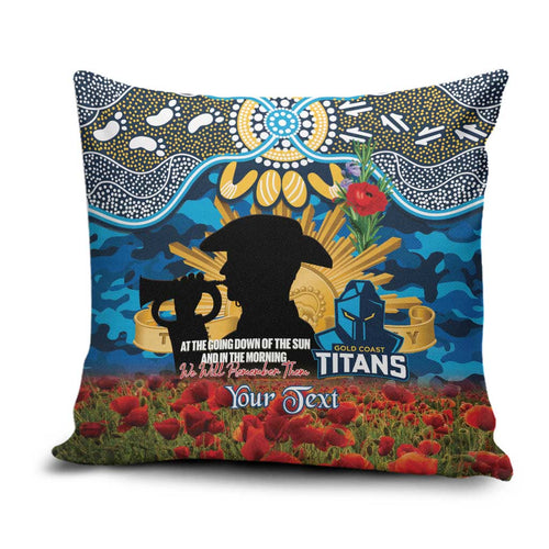 Personalised Titans Rugby ANZAC Day Pillow Cover Last Post Poppy We Will Remember Them
