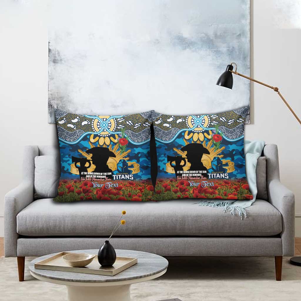 Personalised Titans Rugby ANZAC Day Pillow Cover Last Post Poppy We Will Remember Them