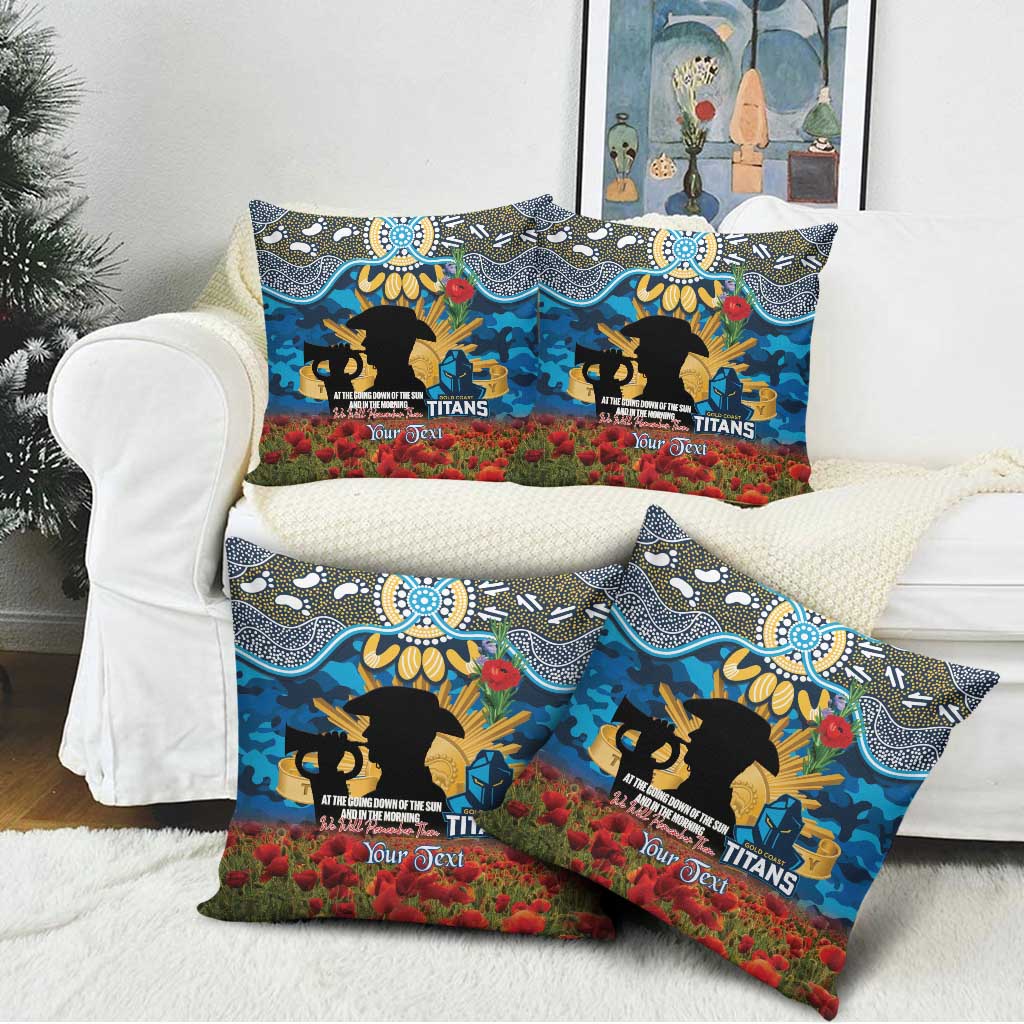Personalised Titans Rugby ANZAC Day Pillow Cover Last Post Poppy We Will Remember Them