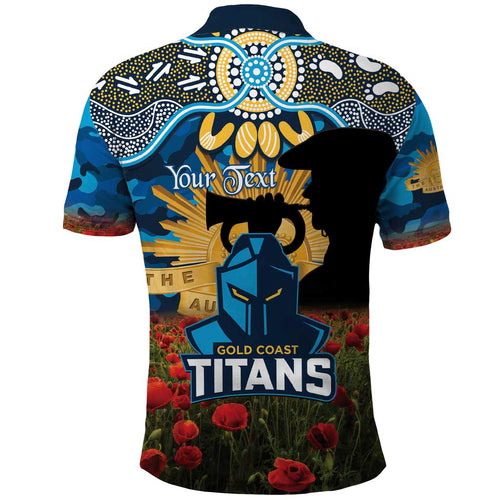 Personalised Titans Rugby ANZAC Day Polo Shirt Last Post Poppy We Will Remember Them