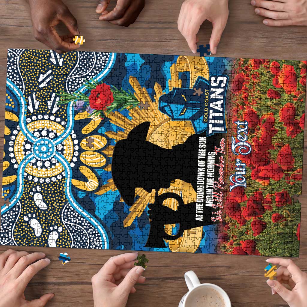 Personalised Titans Rugby ANZAC Day Puzzle Last Post Poppy We Will Remember Them