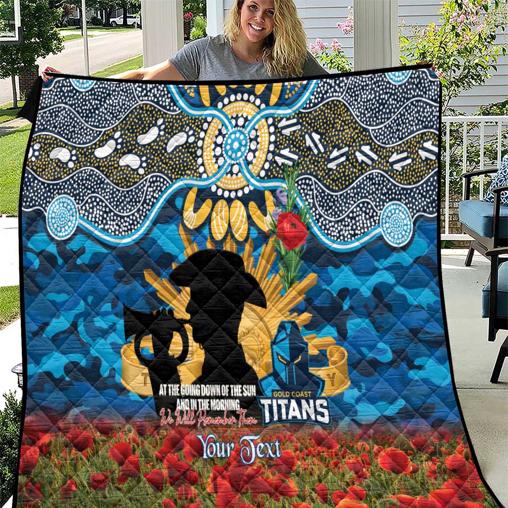 Personalised Titans Rugby ANZAC Day Quilt Last Post Poppy We Will Remember Them