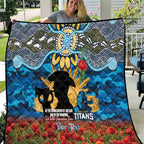 Personalised Titans Rugby ANZAC Day Quilt Last Post Poppy We Will Remember Them