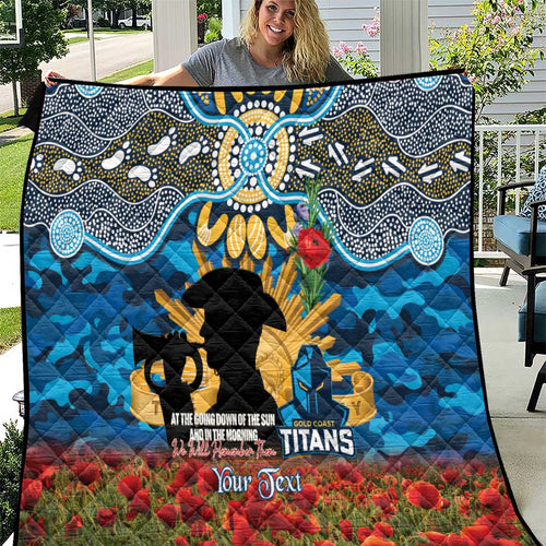 Personalised Titans Rugby ANZAC Day Quilt Last Post Poppy We Will Remember Them