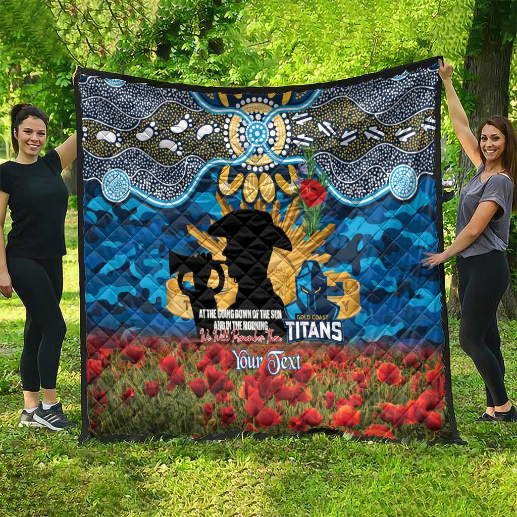 Personalised Titans Rugby ANZAC Day Quilt Last Post Poppy We Will Remember Them